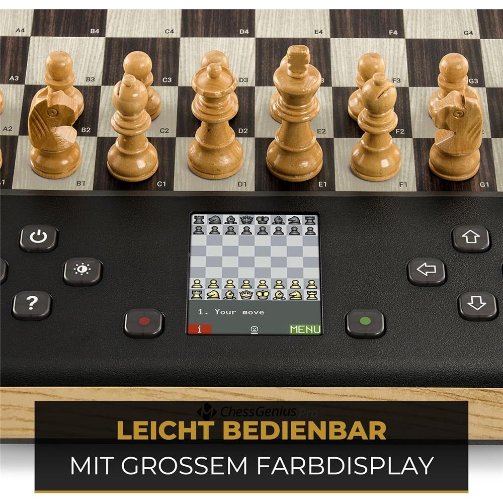 MILLENNIUM M818 ChessGenius Pro Wood Edition – Schachcomputer mit Echtholzfiguren