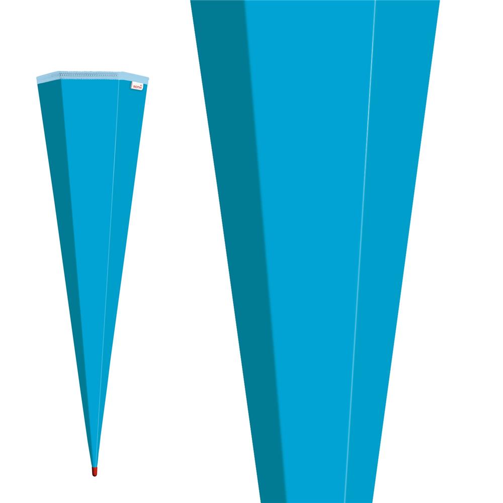 Roth Schultüte-Rohling/Basteltüte, pazifikblau, 85cm, eckig, Rot(h)-Spitze, ohne Verschluss