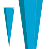 Roth Schultüte-Rohling/Basteltüte, pazifikblau, 85cm, eckig, Rot(h)-Spitze, ohne Verschluss
