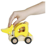 Goki Baufahrzeug aus Holz - Radlader mit Spielfigur