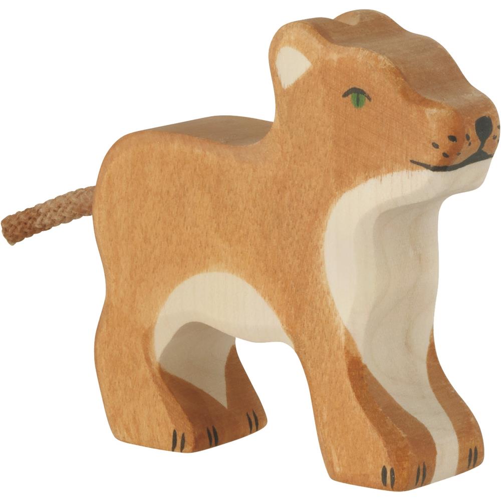 Holztiger Holzfigur - Löwe, klein, stehend, Holzspielzeug, ab 3 Jahren