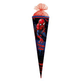 Roth Schultüte Marvel Spiderman, 85cm, eckig, mit Rot(h)-Spitze, rotem Tüll und Spezialborte