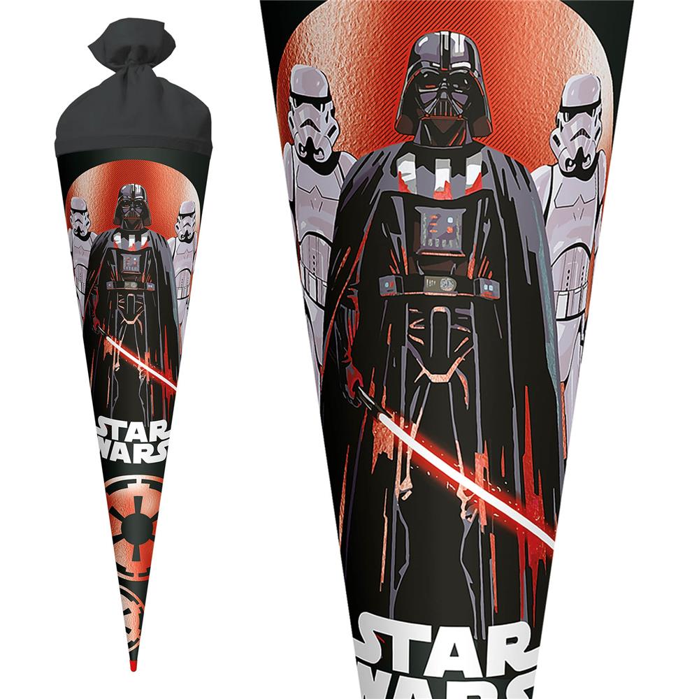 Roth Schultüte Disney Star Wars mit Folieneffekt, 70cm, rund, mit Rot(h)-Spitze und schwarzem Filz