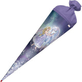 Roth Schultüte Königin im Eis, 70cm, rund, Rot(h)-Spitze, Filzverschluss, Glitter, Glitzerborte