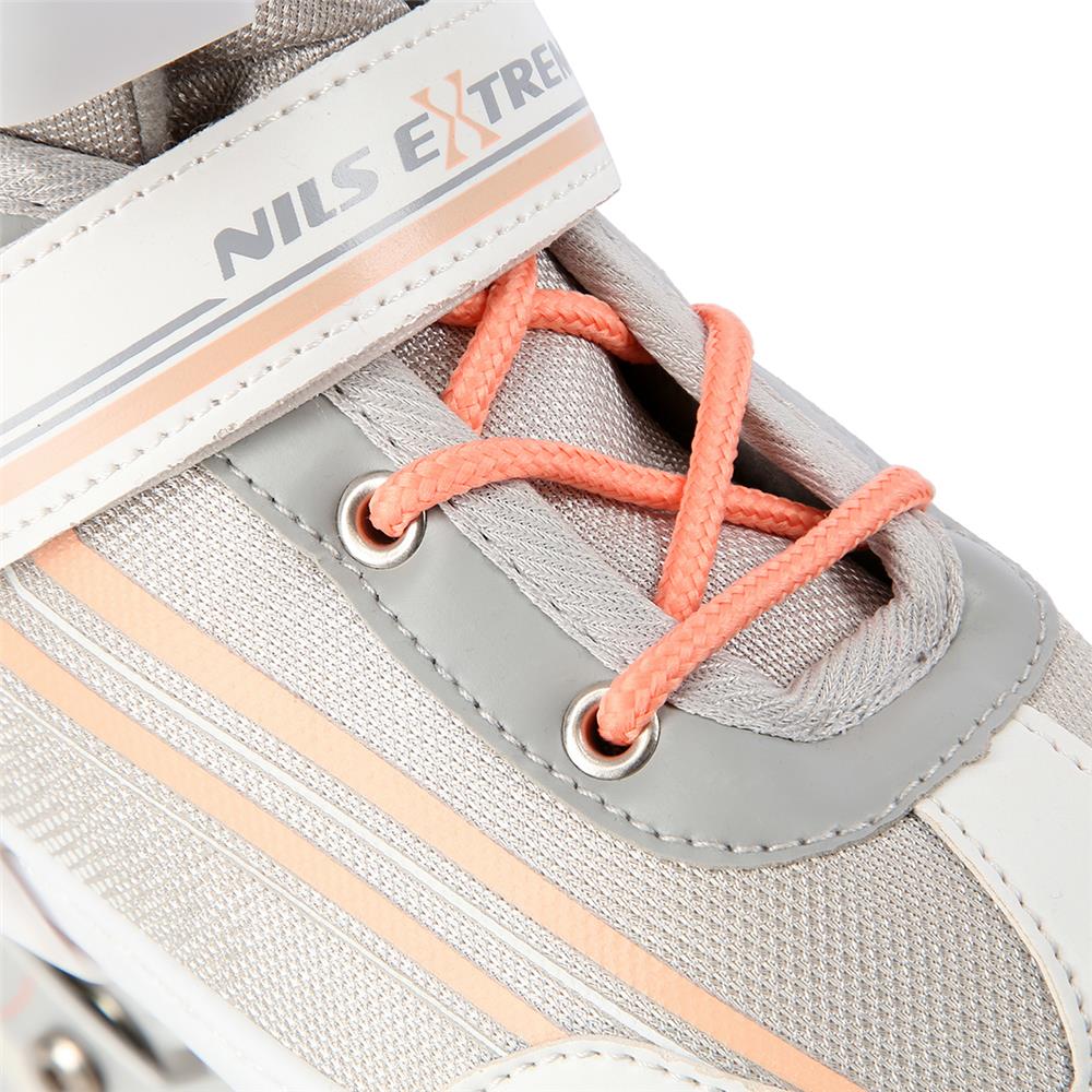 NILS EXTREME NH18190 2in1 Inliner Schlittschuhe Kinder Gr. 34-38, Weiß-Rosa, verstellbar