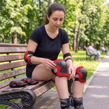 NILS EXTREME H320 Schoner-Set, Rot, Größe L - Protektoren Handgelenk Ellenbogen Knie