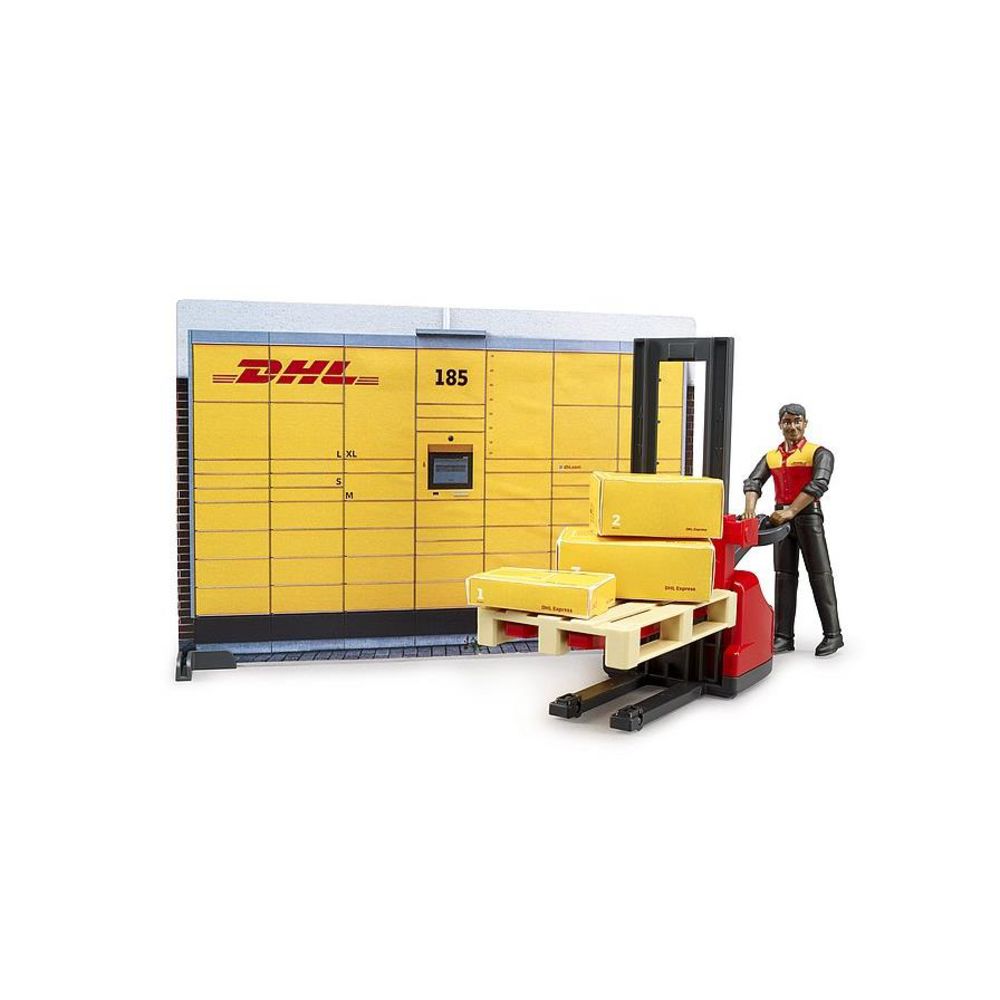 Bruder 62251 - bworld DHL Shop mit Handhubstapler