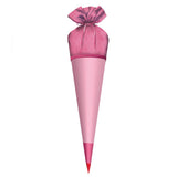 Roth Schultüte Stoffbezug mit Satinschleife in Rosa, 70cm, rund, zum Aufbügeln