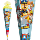 Roth Schultüte Paw Patrol, 85cm, eckig, mit Rot(h)-Spitze und gelbem Tüllverschluss