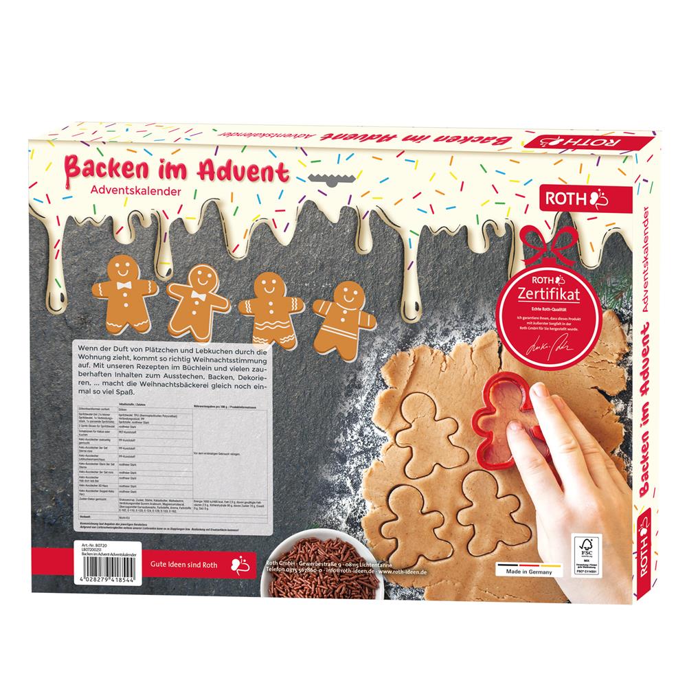 Roth Backen im Advent Adventskalender – 24 Backutensilien & Rezeptbuch für Plätzchenduft im Advent