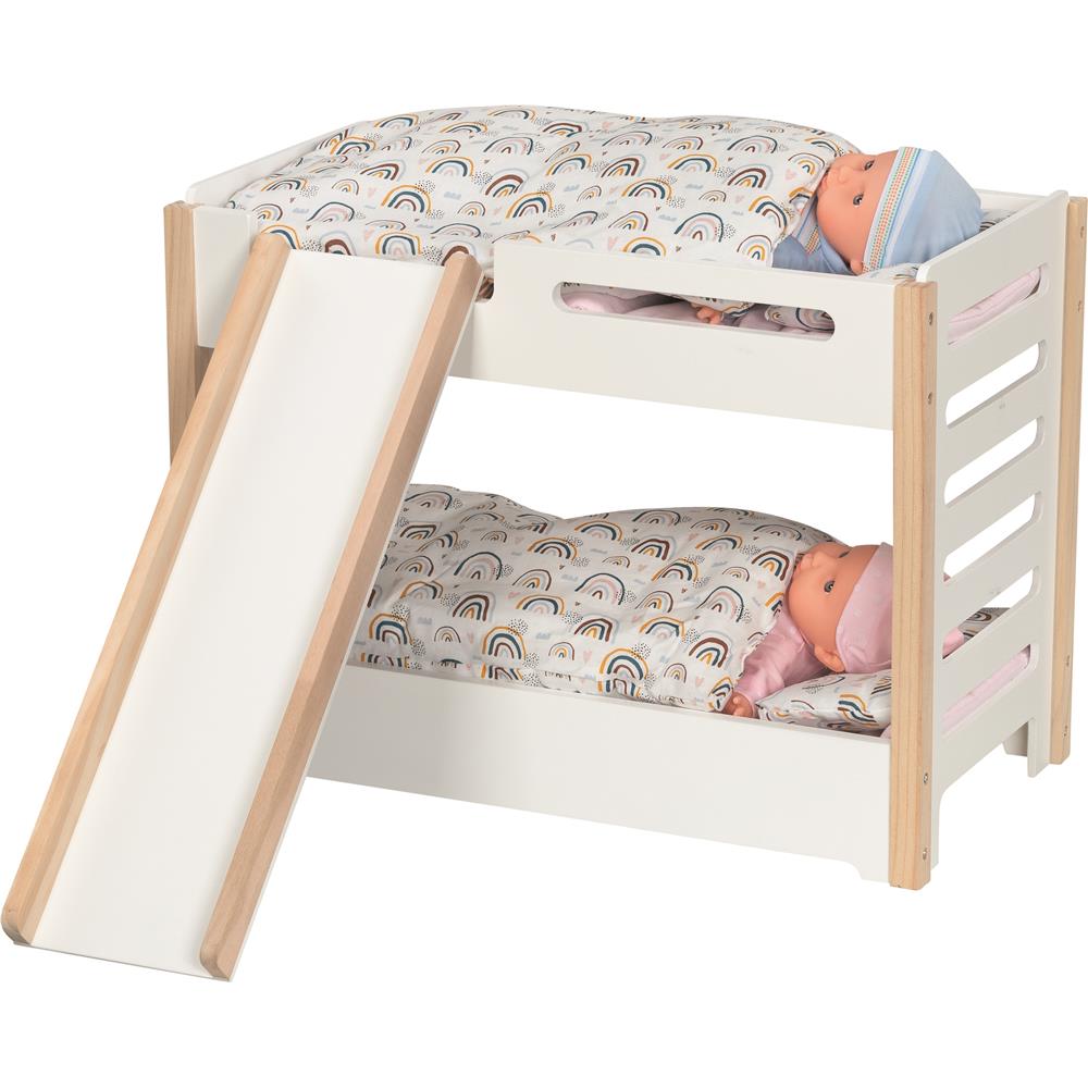 goki Puppen-Etagenbett mit Rutsche – Holzspielzeug, für Kinder ab 3 Jahren