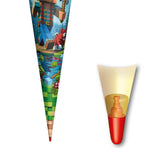 Roth Schultüte Block Game, 70cm, rund, Rot(h)-Spitze, Filzverschluss