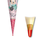 Roth Schultüte Disney Minnie Maus, 70cm, rund, mit Rot(h)-Spitze und weißem Filzverschluss