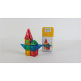 Cleverclixx Mini Tiles Pack Knallfarben 28 Teile, kompaktes Design für unterwegs ToGo, inklusive Aufbewahrungsbox, Magnetspielzeug