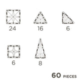 Cleverclixx Original-Bausatz in Knallfarben 60 Teile, langlebiges Magnetspielzeug, Magnetfliesen