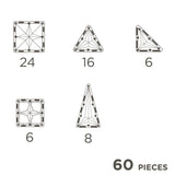 Cleverclixx Original-Bausatz in Knallfarben 60 Teile, langlebiges Magnetspielzeug, Magnetfliesen