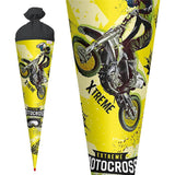 Roth Schultüte Extreme Motocross, 70cm, rund, Rot(h)-Spitze, Filzverschluss