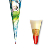 Roth Extra große XXL Schultüte Fußball, 100cm, eckig, Rot(h)-Spitze, Tüllverschluss