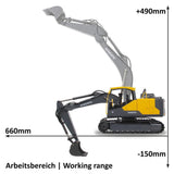 Jamara Bagger Volvo EC160E Metal, 1:16, 2,4GHz, Destruction-Set, ferngesteuertes Baustellenfahrzeug