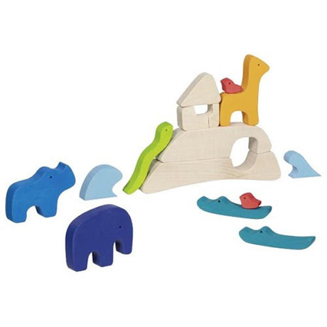 goki Arche Noah – Holzspielzeug 17-teilig, für Kinder ab 3 Jahren