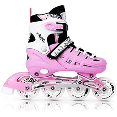 NILS EXTREME NH10905 4in1 Inliner Schlittschuhe Rollschuhe Gr. 31-34, Rosa, verstellbar