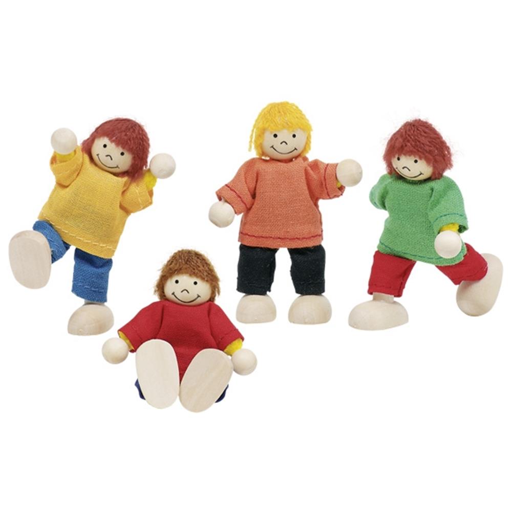 Goki Biegepuppen Kinder, 4 Puppen