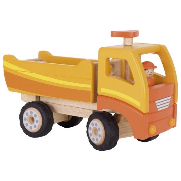Goki Baufahrzeug aus Holz - Kipper, Kipplastwagen