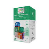 Cleverclixx Brick Tiles Pack Knallfarben 16 Teile, magnetische Steckbauteile, kompatibles Magnetspielzeug