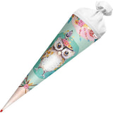 Roth Schultüte Eule Lieselotte, 70cm, rund, Rot(h)-Spitze, Filzverschluss