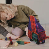 Cleverclixx Auto-Bausatz in Knallfarben 25 Teile, Magnetspielzeug Auto mit Rädern, Erweiterungsset