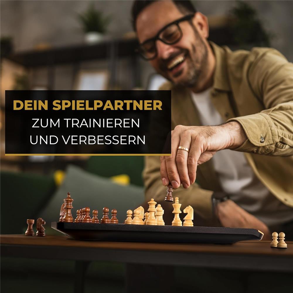 MILLENNIUM M818 ChessGenius Pro Wood Edition – Schachcomputer mit Echtholzfiguren