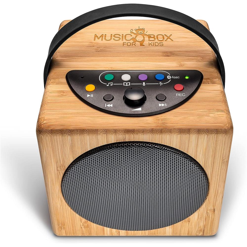 KidzAudio Music Box for Kids – Kinderlautsprecher mit USB, Bluetooth, Aufnahme & Sleep