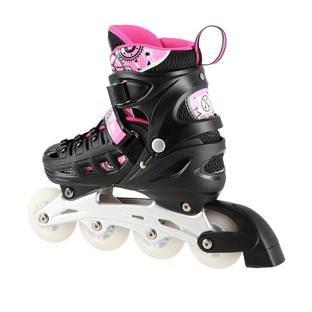 NILS EXTREME NH10905 4in1 LED Inliner Schlittschuhe Rollschuhe Gr. 31-34, Rosa, verstellbar