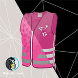 Roth ReflActions Warnweste für Kinder Diamant, Pink, mit reflektierenden Elementen, erweiterbar