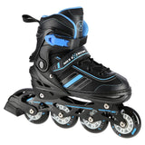 NILS EXTREME NH18191 2in1 Inliner Schlittschuhe Kinder Gr. 29-33, Schwarz-Blau, verstellbar
