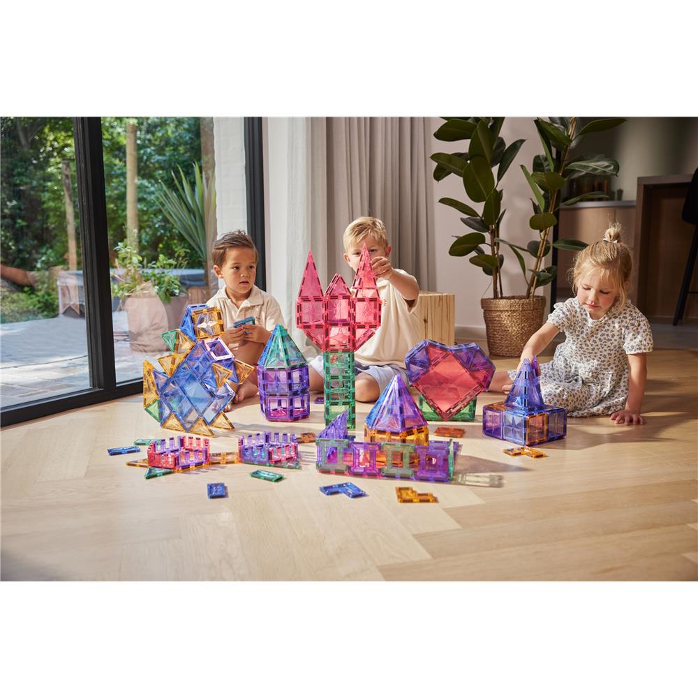 Cleverclixx Mega-Kreativ-Bausatz in Pastellfarben 210 Teile , vielseitige Formen, Magnetspielzeug