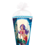 Roth Schultüte Magische Meerjungfrau, 85cm, eckig, Rot(h)-Spitze, Filzverschluss, Folieneffekt, Paillettenborte