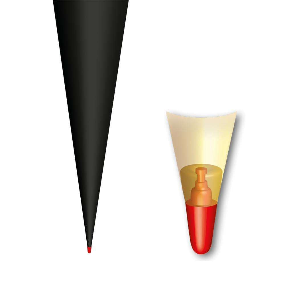 Roth Schultüte-Rohling/Basteltüte, schwarz, 70cm, rund, Rot(h)-Spitze, mit Filzverschluss (orange)