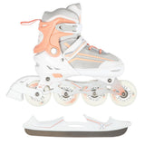NILS EXTREME NH18190 2in1 Inliner Schlittschuhe Kinder Gr. 29-33, Weiß-Rosa, verstellbar