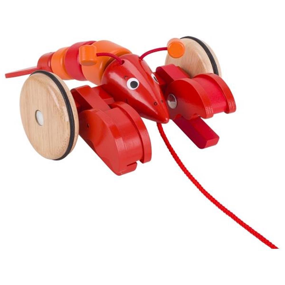 Goki Nachziehtier Hummer Rüdiger, Holzspielzeug für Kleinkinder