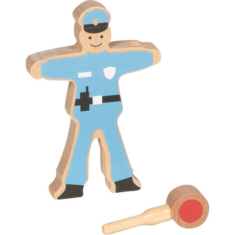 goki Verkehrszeichenset Polizist Ole – Holzspielzeug 21-teilig, für Kinder ab 3 Jahren