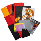 Roth Schultüte-Bastelset, Feuerdrache, 68cm, eckig, Rot(h)-Spitze, Kreppverschluss