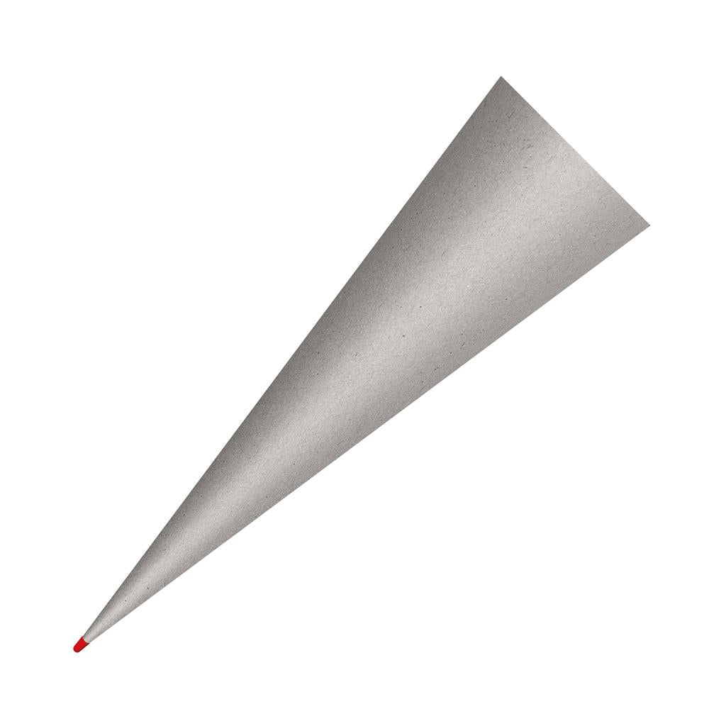 Roth Schultüte-Rohling/Basteltüte, grau, 70cm, rund, Rot(h)-Spitze, ohne Verschluss
