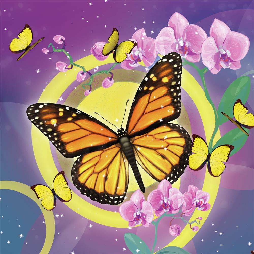 Roth Schultüte Schmetterling, 85cm, eckig, mit Rot(h)-Spitze und gelben Tüllverschluss