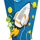 Roth Schultüte-Bastelset, Space, 68cm, eckig, Rot(h)-Spitze, Kreppverschluss