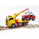 Bruder 02750 - MAN TGA Abschlepp-LKW mit Geländewagen, 1:16