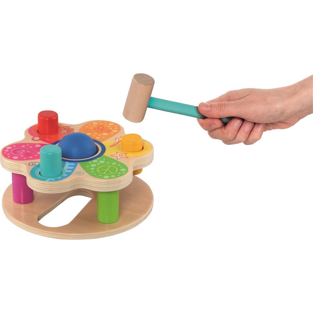 goki Hammerbank – Holzspielzeug mit 3 Stäben und Kugel, für Kinder ab 1 Jahr