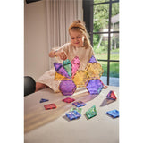 Cleverclixx Geometrie-Bausatz in Pastellfarben 45 Teile, geometrische Bausteine, Magnetspielzeug