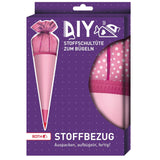 Roth Schultüte Stoffbezug mit Satinschleife in Rosa, 70cm, rund, zum Aufbügeln