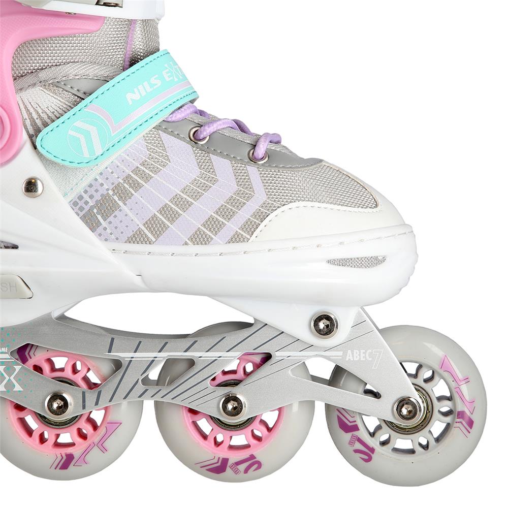 NILS EXTREME NH18192 4in1 Inliner Schlittschuhe Rollschuhe Gr. 34-38, Rosa, verstellbar
